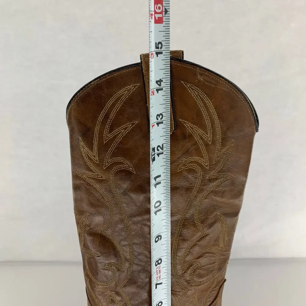 Texas Brand Western Cowboy Boots Brown Men's Size 9M